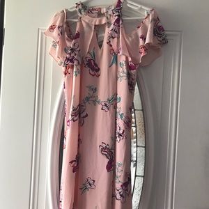 Pink dress with flowers